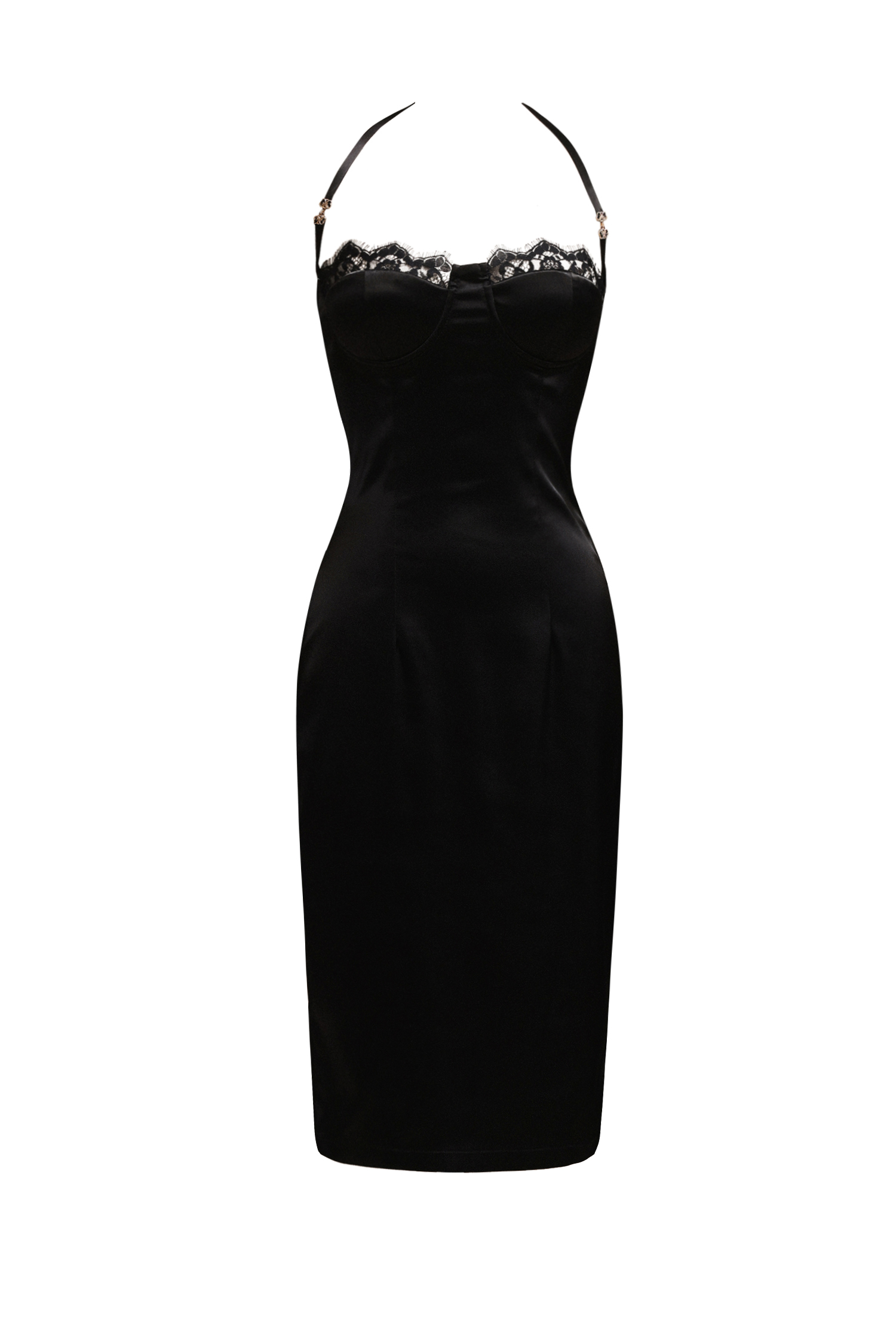 Gerela Satin Haler Midi Dress